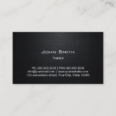 Fitness Personal Trainer Professional Dark Metal Visitekaartje (Achterkant)