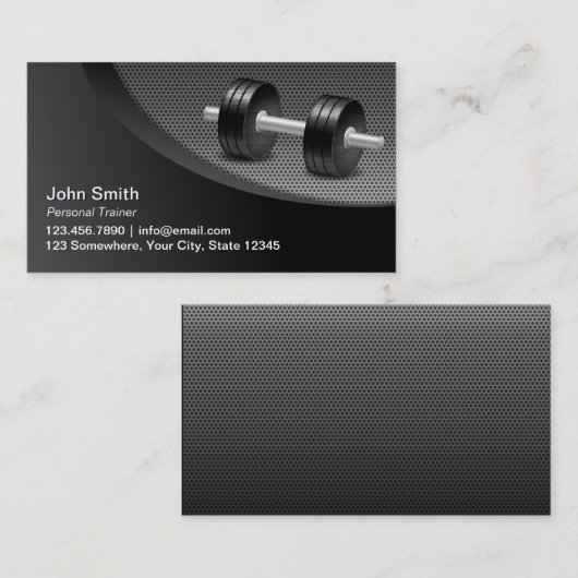 Fitness Personal Trainer Professional Metallic Visitekaartje (Voorkant / Achterkant)