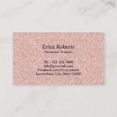Fitness Personal Trainer Roos Gold Glitter Visitekaartje (Achterkant)
