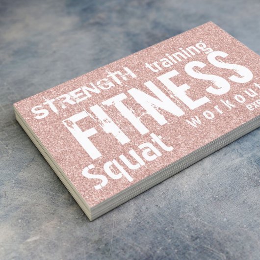 Fitness Personal Trainer Roos Gold Glitter Visitekaartje