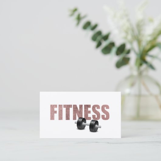 Fitness Personal Trainer Roos Gold Typografie Visitekaartje (Staand voorkant)