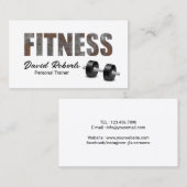Fitness Personal Trainer Rusty Metal Typography Visitekaartje (Voorkant / Achterkant)