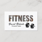 Fitness Personal Trainer Rusty Metal Typography Visitekaartje (Voorkant)