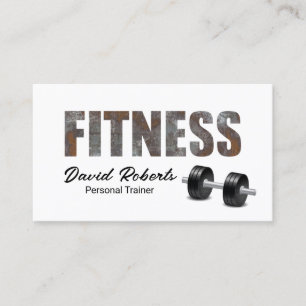 Fitness Personal Trainer Rusty Metal Typography Visitekaartje