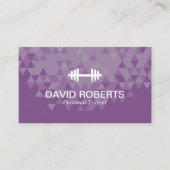 Fitness Personal Trainer Trendy Geometric Paars Visitekaartje (Voorkant)