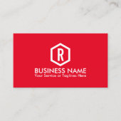 Fitness Personal Trainer Vet Monogram Modern Rood Visitekaartje (Voorkant)