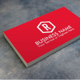 Fitness Personal Trainer Vet Monogram Modern Rood Visitekaartje