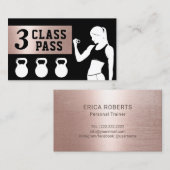 Fitness - persoonlijke trainer 3 klasse passeert g klantenkaartje (Voorkant / Achterkant)