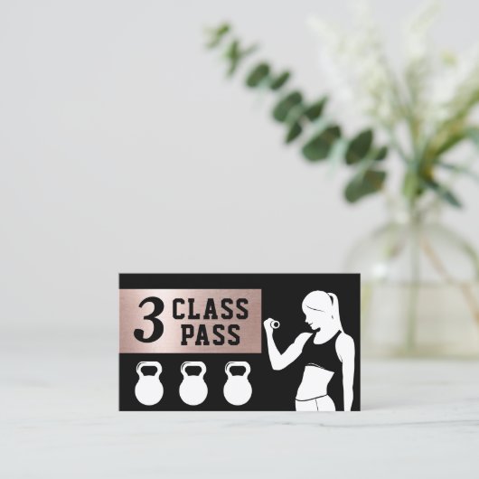 Fitness - persoonlijke trainer 3 klasse passeert g klantenkaartje (Staand voorkant)