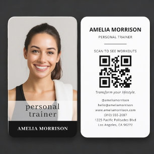 Fitness Persoonlijke Trainer Foto QR Code Visitekaartje
