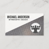 fitness | Persoonlijke trainer | Metaal staal Visitekaartje (Voorkant)