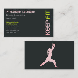 Fitness Pilates-instructrice op witte Visitekaart Visitekaartje