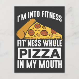 Fitness Pizza Slice Restaurant Lover Gym Foodie Briefkaart