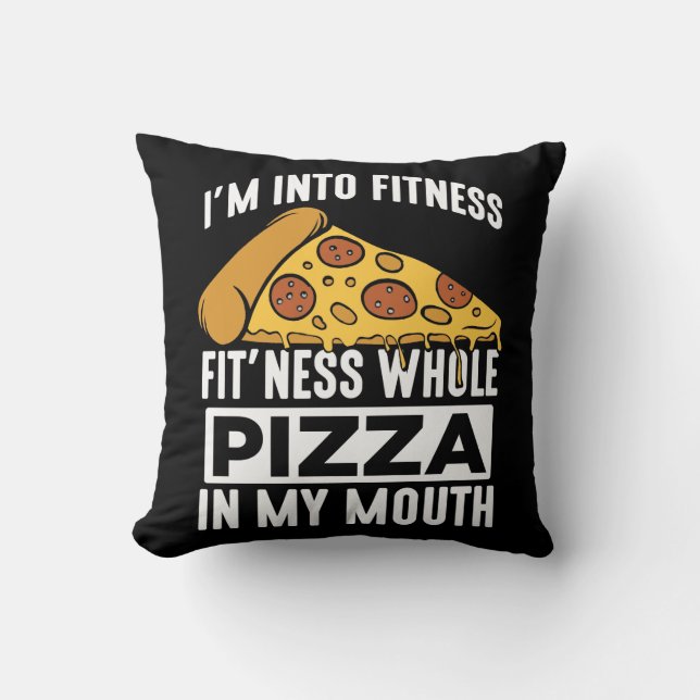 Fitness Pizza Slice Restaurant Lover Gym Foodie Kussen (Voorkant)