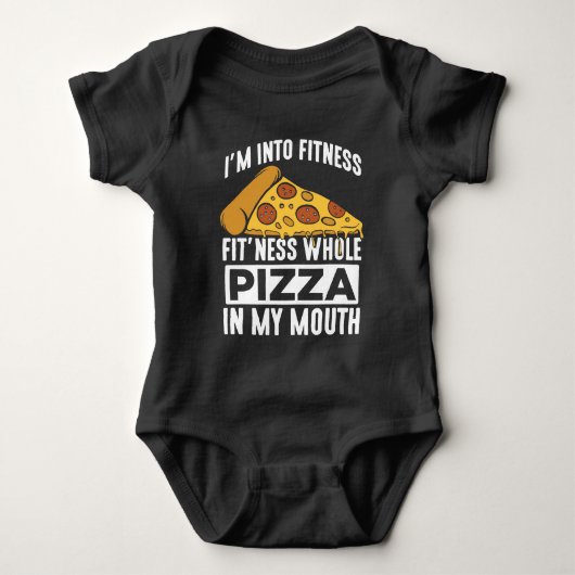 Fitness Pizza Slice Restaurant Lover Gym Foodie Romper (Voorkant)
