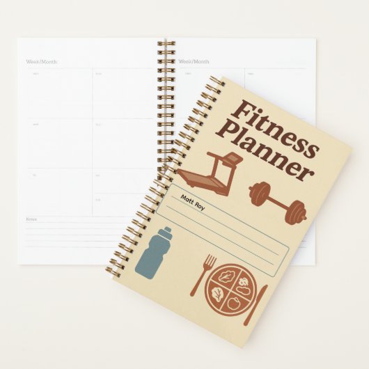 Fitness Planner for Workouts, Diet & Hydration (Display)