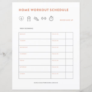 Fitness Planner Home Workout Tracker