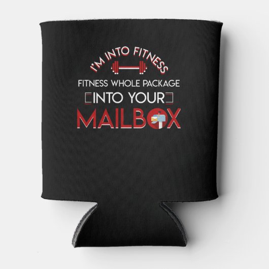 Fitness Postal Worker in Package Mailbox Blikjeskoeler (Voorkant)