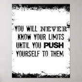 Fitness Quote; je kent nooit de limieten Poster (Voorkant)