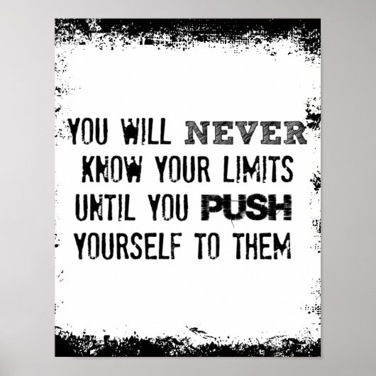 Fitness Quote; je kent nooit de limieten Poster (Voorkant)