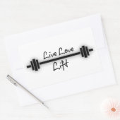 Fitness Quote: Live Love Lift Rechthoekige Sticker (Envelop)