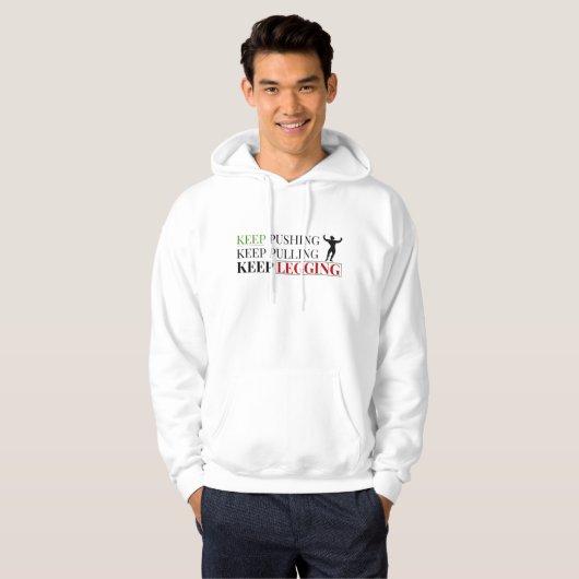 Fitness Quote Pullover Hoodie – Minimal Text Desig (Voorkant volledig)