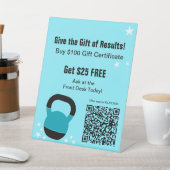 Fitness Results Christmas Gift Certificate Reclamebord Met Voetstuk (Insitu)