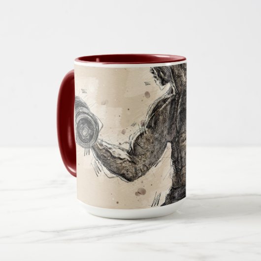 Fitness Rood Roze Pastel Mok (Voorkant links)