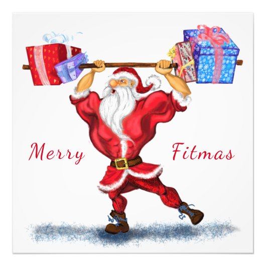Fitness Santa Christmas Poster (Voorkant)