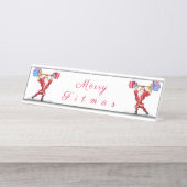 Fitness Santa Desk Bord Bureau Naambordje (Voorkant)