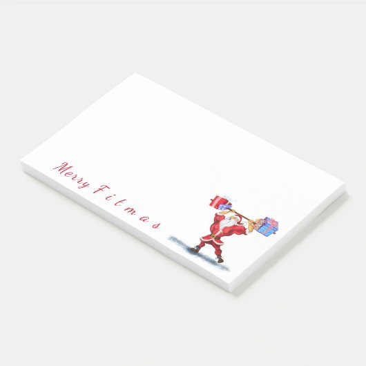 Fitness Santa Post-it® notes (Schuin)