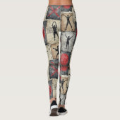 Fitness Silhouetten Naadloos Patroon Leggings (Achterkant)