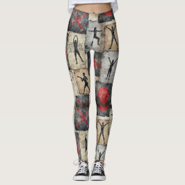 Fitness Silhouetten Naadloos Patroon Leggings