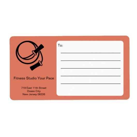 Fitness Skipping Rope Orange Black Shipping Etiket (Voorkant)