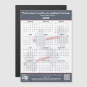 Fitness Slogan Grey White Red 2026 Calendar Magnet (Voorkant / Achterkant)
