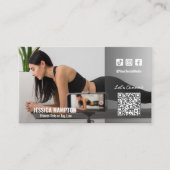 Fitness Social Media QR Code Foto Visitekaartje (Voorkant)