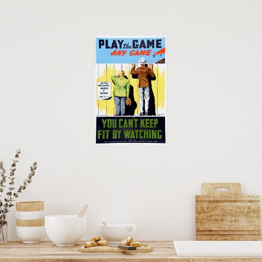  fitness Speel het spel honkbal Poster (Keuken)