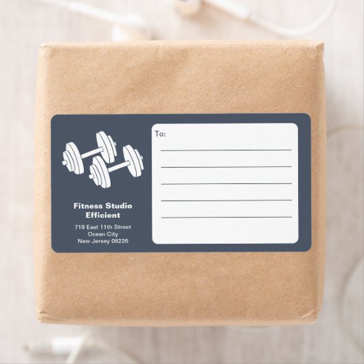 Fitness Studio Dumbbell Grey White Shipping Etiket (Insitu)