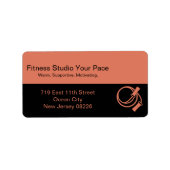 Fitness Studio Springtouw Oranje Adres Etiket (Voorkant)
