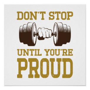 Fitness T-shirt  Motivatie Shirten   Workout Perfect Poster