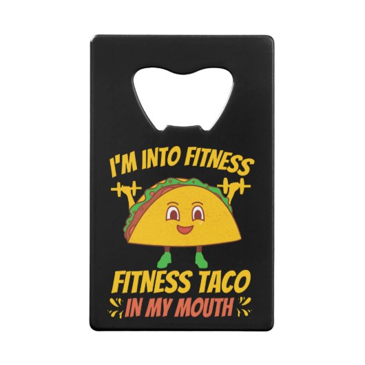Fitness Taco Exercise Gym Creditkaart Flessenopener (Voorkant)