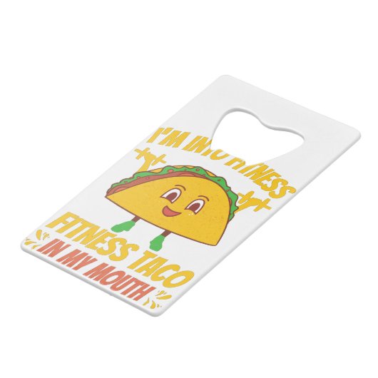 Fitness Taco Exercise Gym Creditkaart Flessenopener (Achterkant Gekanteld)