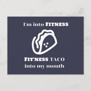 Fitness TACO Funny Sarcastic Novelty Graphic Gift Briefkaart