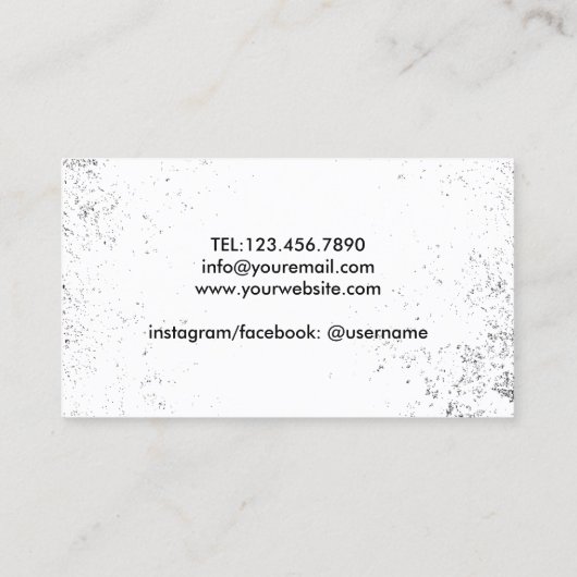 Fitness Tire Training Grunge Black Professional Visitekaartje (Achterkant)