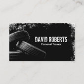 Fitness Tire Training Grunge Black Professional Visitekaartje (Voorkant)