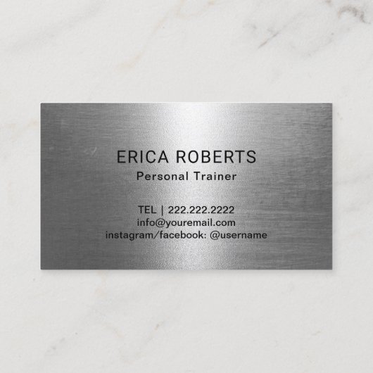 Fitness Trainer 5 Klasse Pass Modern Metaal Klantenkaartje (Achterkant)