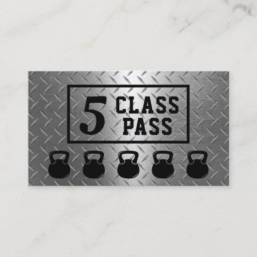 Fitness Trainer 5 Klasse Pass Modern Metaal Klantenkaartje (Voorkant)