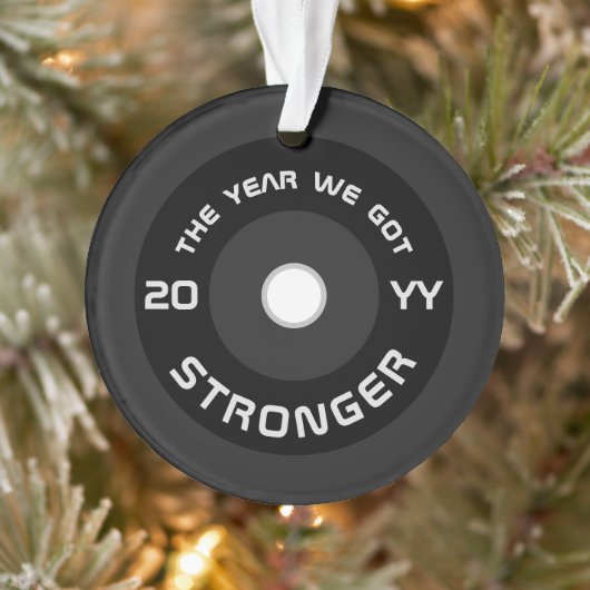 Fitness trainer barbell 2022 foto Christmas Ornament (Boom)