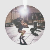 Fitness trainer barbell 2022 foto Christmas Ornament (achterkant)