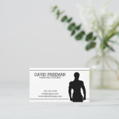 Fitness Trainer Black Modern Bodybuilding Coach  Visitekaartje (Staand voorkant)